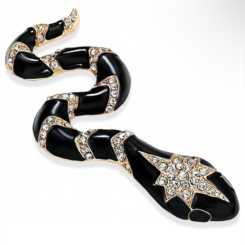 Serpenti Black Gold Snake Brooch - Picture 6 of 8